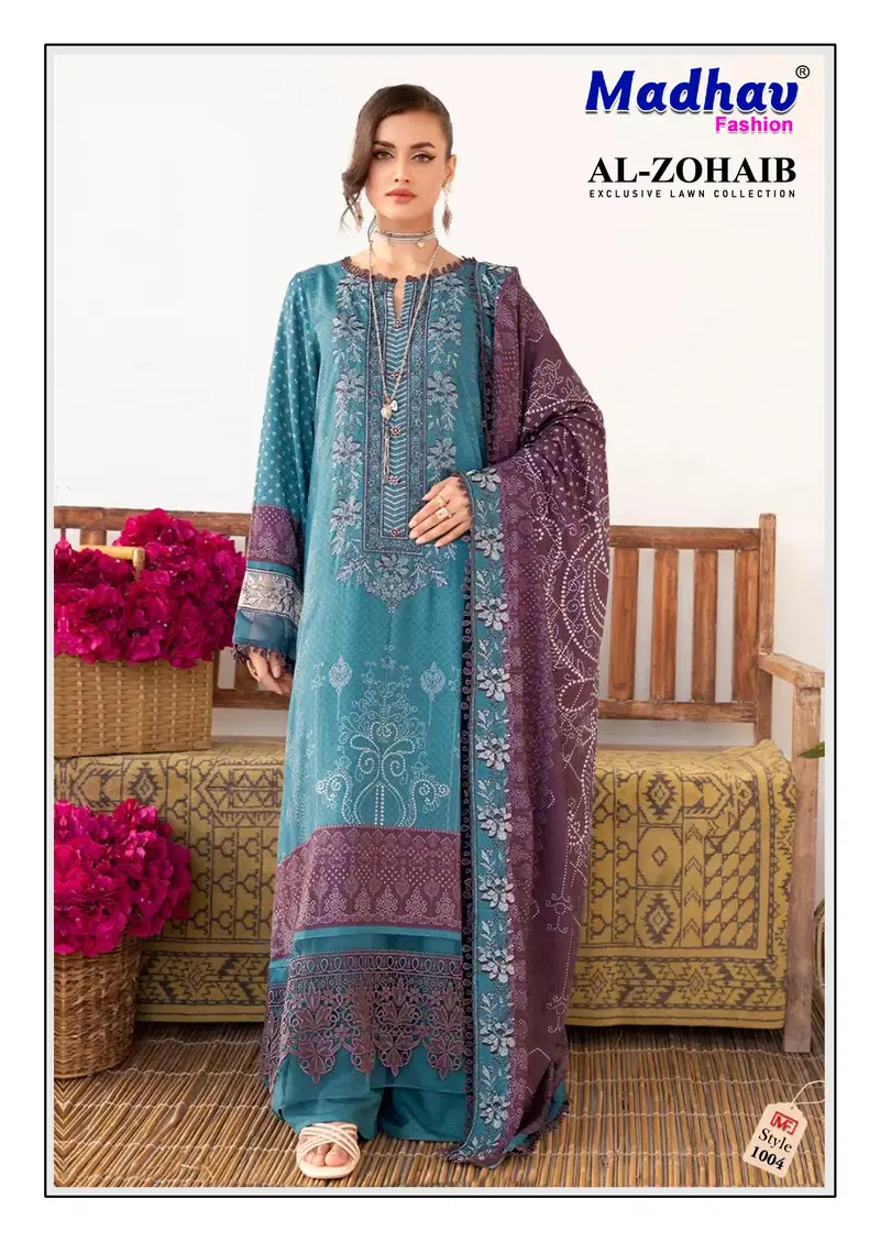 Al Zohaib Vol 1 By Madhav Printed Lawn Cotton Dress Material Wholesale Price In Surat
